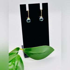 Elegant Tahitian Pearl Drop Earrings 8k